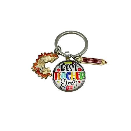 keychain best teacher with red pensil and redscraper1